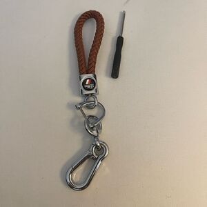 TRD Toyota Brown Leather Rope fob keychain with Logo NWT